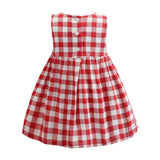 Striped Sleeveless Red Cotton Summer Girl Children Clothes