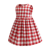 Striped Sleeveless Red Cotton Summer Girl Children Clothes