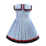 Girl Dresses Biue Cotton Summer Kid Dresses Clothing