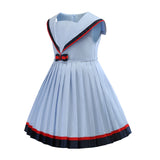 Girl Dresses Biue Cotton Summer Kid Dresses Clothing