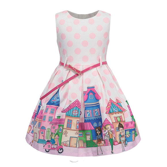 Girl Princess Dress Print Children Clothes
