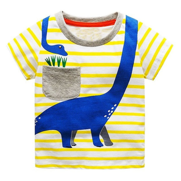Boys Tops Summer Blue  Dinosaur T-shirts