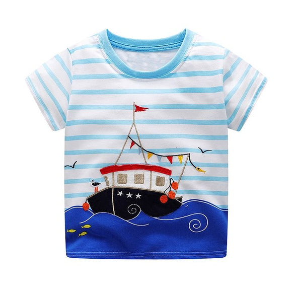 Boys Tops Summer Boat T-shirts