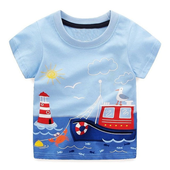 Boys Tops Summer Boat T-shirts