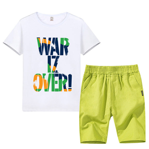 War İz Over Summer Boys Clothes Sport Suit Set