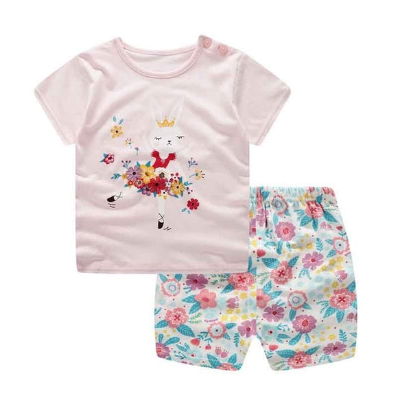 Pink Rabbit Baby Girl Clothing Set
