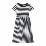 Girl Summer Black Stripe Casual Girls Dress