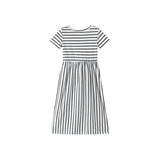 Girl Summer Black Stripe Casual Girls Dress