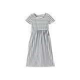 Girl Summer Black Stripe Casual Girls Dress