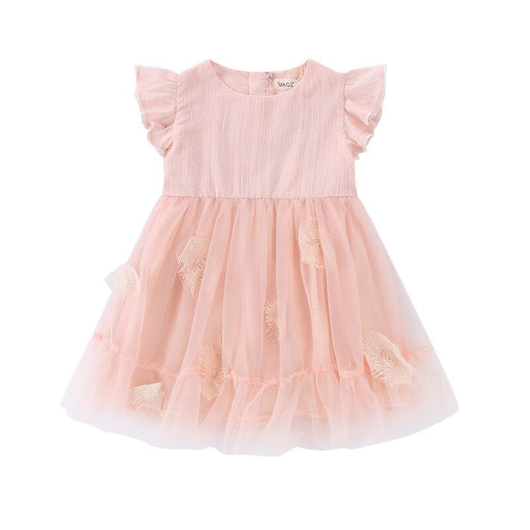 Pink Girl Cotton Princess Dress Children Clothing