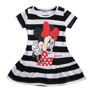 Summer Cute Girl Minnie Mouse Cartoon Short Sleeve Dresses