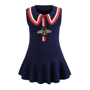 Dresses Cotton Bee Embroidery Girl Children Clothing