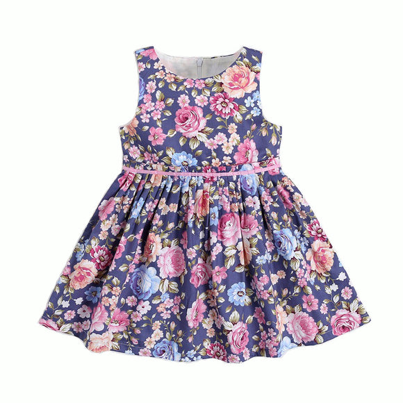 Cute Style Short Sleeve Floral Print Girl Clothes