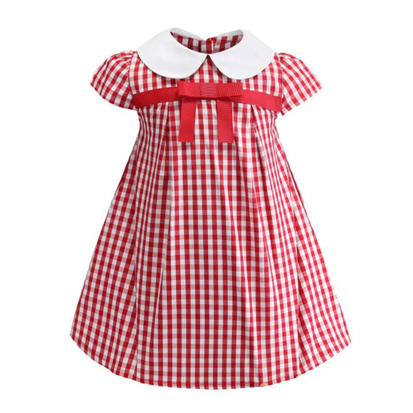 Girls Dresses Red Striped Summer Short Clothing