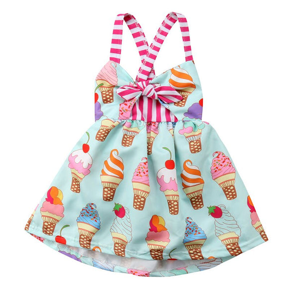 Girl Dress Sling Cartoon Print Fashion Children Clothing